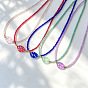 Ocean Handmade Lampwork Shell Shape and Rondelle Beaded Necklaces with 201 Stainless Steel End Chains, Golden