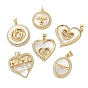 Латунные микро проложить кубического циркония подвески, с оболочкой, материнские темы, реальный 18 k позолоченный, стойки покрытие, прочное покрытие, без кадмия и без свинца