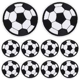 10Pcs Polyester Computerized Embroidery Iron on Sew on Patches, Appliques, Football