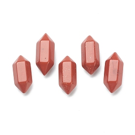 Perles de jaspe rouge naturel sans trou à facettes, pierres de guérison, baguette magique de thérapie de méditation d'équilibrage d'énergie de reiki, point double terminé, pour création de fil enroulé pendentifs 