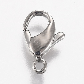 Polished 316 Surgical Stainless Steel Lobster Claw Clasps