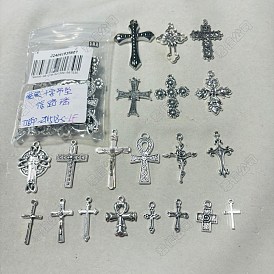 40Pcs 20 Styles Tibetan Style Alloy Pendants, Cross