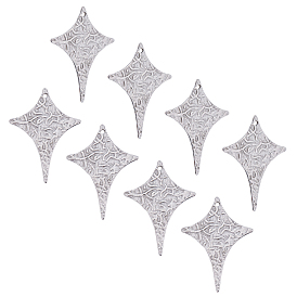 Pendentifs en acier inoxydable, , étoiles