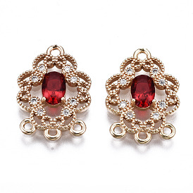 Liens de composant de lustre en laiton zircon cubique micro micro pavé, avec la glace, or et de lumière, plaqué longue durée, sans cadmium et sans plomb, fleur