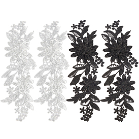 4шт. 2 цвета полиэстер вышивка водорастворимые аппликации, Аксессуары для орнаментов, швейные украшения, 3 d цветок