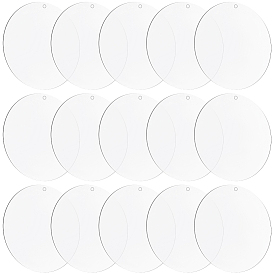 20Pcs Transparent Acrylic Big Pendants, Flat Round