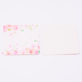 Tarjetas de exhibición de pendientes de cartón blanco, cuadrado con diseño de flores