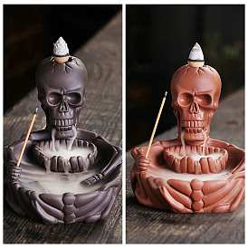 Porcelain Incense Burners, Halloween Skull Backflow Incense Holders, Home Office Teahouse Zen Buddhist Supplies