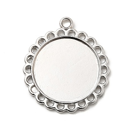 Сеттинги для кулона ( кабошон ), тибетский стиль, без кадмия и без свинца, плоско-круглые, 30x26x2 мм, отверстие : 3 мм