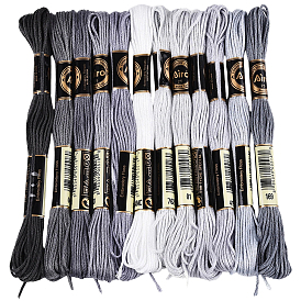 6-слойная полиэфирная нить для вышивания, нитки для вышивки крестом, сегмент окрашенный градиентный цвет/рождественская/осенняя цветовая серия