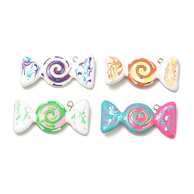 304 подвески из нержавеющей стали, с эмалью, конфеты прелести, вакуумное покрытие pvd, реальный 18 k позолоченный