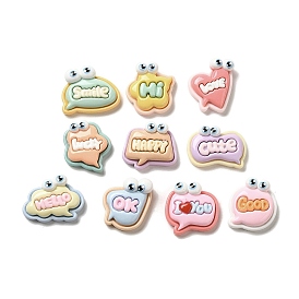 Opaque Resin Decoden Cabochons, Funny Big Eye Words