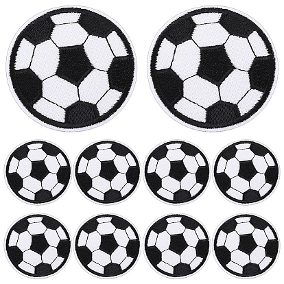 10Pcs Polyester Computerized Embroidery Iron on Sew on Patches, Appliques, Football