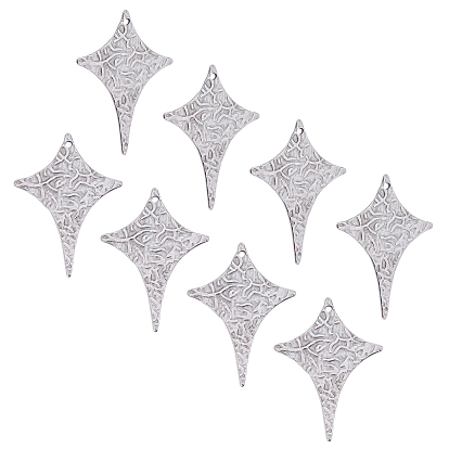Pendentifs en acier inoxydable, , étoiles