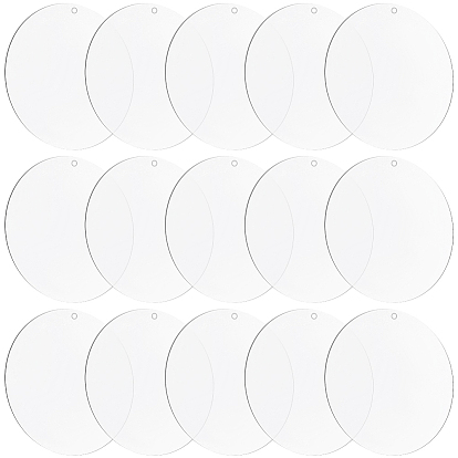 20Pcs Transparent Acrylic Big Pendants, Flat Round