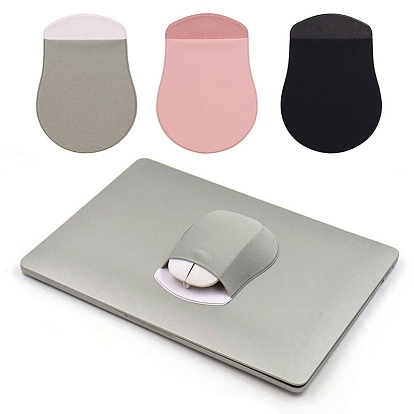 Polyester Mouse Storage Bag with Reusable Adhesive, Wireless Mouse Holder, Universal Stick-On Mouse Pouch