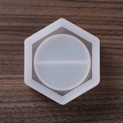 DIY Candlestick Silicone Molds, for Resin, Gesso, Cement Craft Making, Hexagon/Octagon/Eye/Star/Diamond Shape