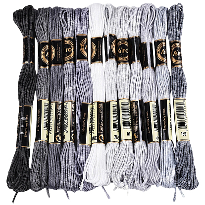 6-слойная полиэфирная нить для вышивания, нитки для вышивки крестом, сегмент окрашенный градиентный цвет/рождественская/осенняя цветовая серия