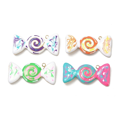 304 подвески из нержавеющей стали, с эмалью, конфеты прелести, вакуумное покрытие pvd, реальный 18 k позолоченный