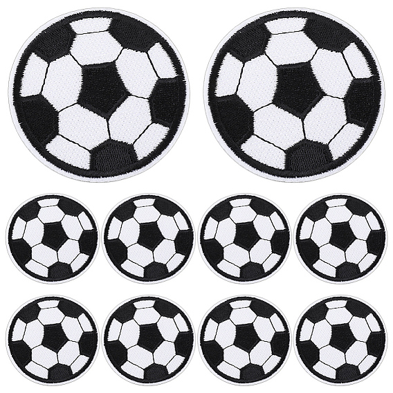 10Parches de poliéster bordados computarizados para planchar o coser, apliques, fútbol