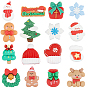 96Pcs 16 Styles Christmas Opaque Resin Cabochons, for Jewelry Making, Mixed Colors