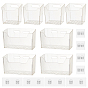 8 Sets 2 Styles Plastic Bathroom Storage Box with Sticker, Rectangle