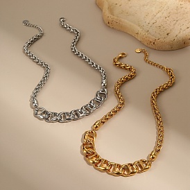 304 Ожерелье из нержавеющей стали с витыми овальными звеньями в виде пшеничных колосьев для женщин