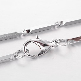 Colliers de chaîne de liaison de barre en acier inoxydable, avec fermoir pince de homard, 17.9 pouce (45.7 cm), 2mm