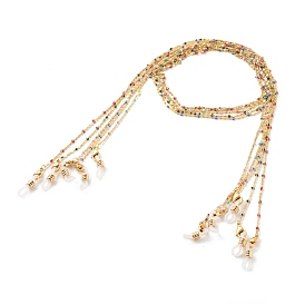 Eyeglasses Chains, Neck Strap for Eyeglasses, with Brass Enamel Lumachina Chains and Rubber Loop Ends, Golden