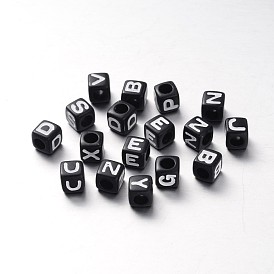 Granito de agujero europeo acrílico opaco, agujero horizontal, cubo de letras, letras mezcladas al azar