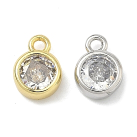 Латунь с подвесками из прозрачного кубического циркония, круглые подвески, без кадмия и без свинца, долговечный, стойки покрытие