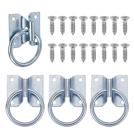 4Pcs Iron Fixed Buckle, Hanging Bed Hook, with 16pcs 304 Stainless Steel Furniture Screws