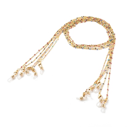 Eyeglasses Chains, Neck Strap for Eyeglasses, with Brass Enamel Lumachina Chains and Rubber Loop Ends, Golden