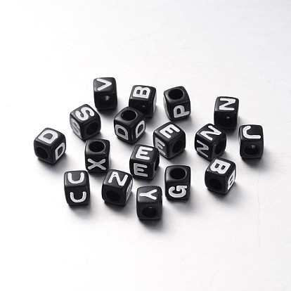 Granito de agujero europeo acrílico opaco, agujero horizontal, cubo de letras, letras mezcladas al azar