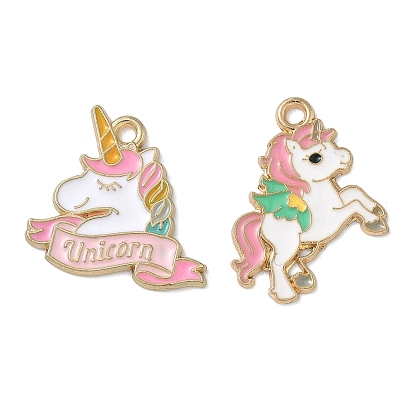 Подвески из эмали и сплава, единорог, золотой свет, без кадмия, без никеля и без свинца