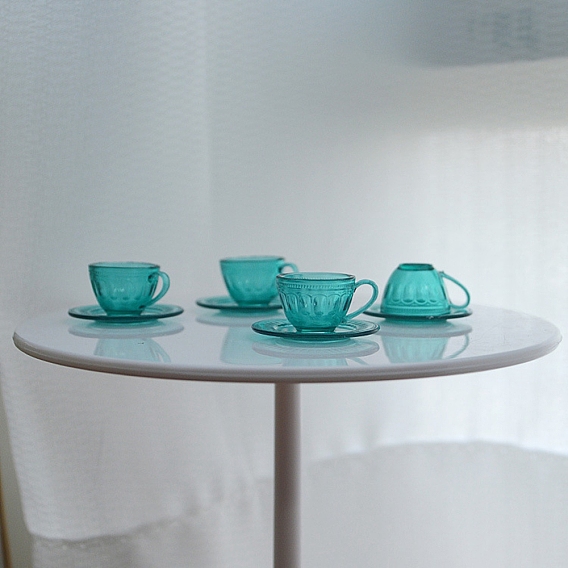 Пластиковая модель чашки и блюдца, аксессуары для кукольного домика с микро-ландшафтом, притворяясь опорными украшениями