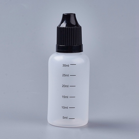 Plastic Squeeze Bottle, with Graduated Measurements and Long Thin Teardrop, Smoke Oil Bottle