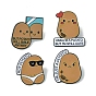 Black Alloy Brooches, Potato with Word Enamel Pins, for Backpack Clothes
