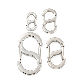304 Stainless Steel S Shaped Carabiner, Keychain Clasps