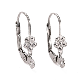 304 Stainless Steel Leverback Earring Findings, with Loop, 19.5x10mm, Pin: 0.7mm, Hole: 2mm