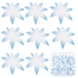 SUNNYCLUE Transparent Printed Acrylic Pendants, Maple Leaf
