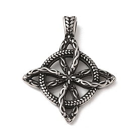 304 Stainless Steel Pendants, Witches Knot Wiccan Symbol Charm