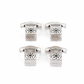 Tibetan Style Alloy European Beads Settings for Enamel, Cadmium Free & Lead Free, Phone