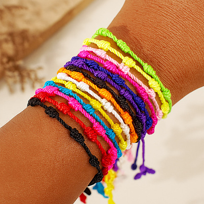 Богемные плетеные нейлоновые браслеты с узлами, регулируемые браслеты для женщин мужчин