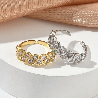 Открытые кольца манжеты из латуни с микропаве и кубическим цирконием, круглые, без кадмия и без свинца, стойки покрытие, долговечный