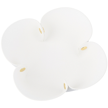 Поднос для хранения из искусственной кожи, органайзер для косметических украшений, со сплавочной фурнитурой, цветок