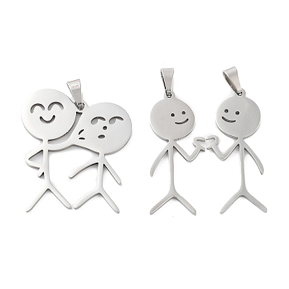 201 Stainless Steel Pendants, Laser Cut, Human Charm