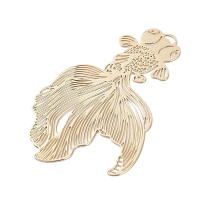 Long-Lasting Plated Brass Filigree Pendants, Goldfish Charm