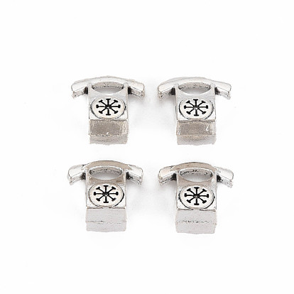 Tibetan Style Alloy European Beads Settings for Enamel, Cadmium Free & Lead Free, Phone
