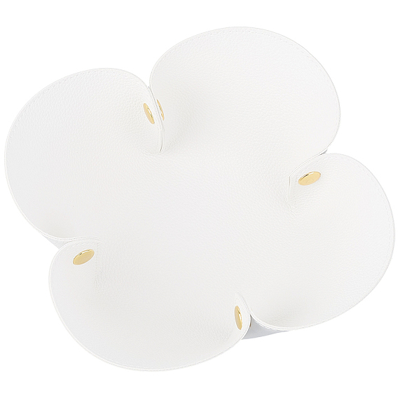 Поднос для хранения из искусственной кожи, органайзер для косметических украшений, со сплавочной фурнитурой, цветок